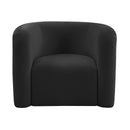 Curves Black Velvet Lounge Chair - UK