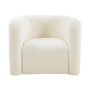 Curves Cream Velvet Lounge Chair - UK