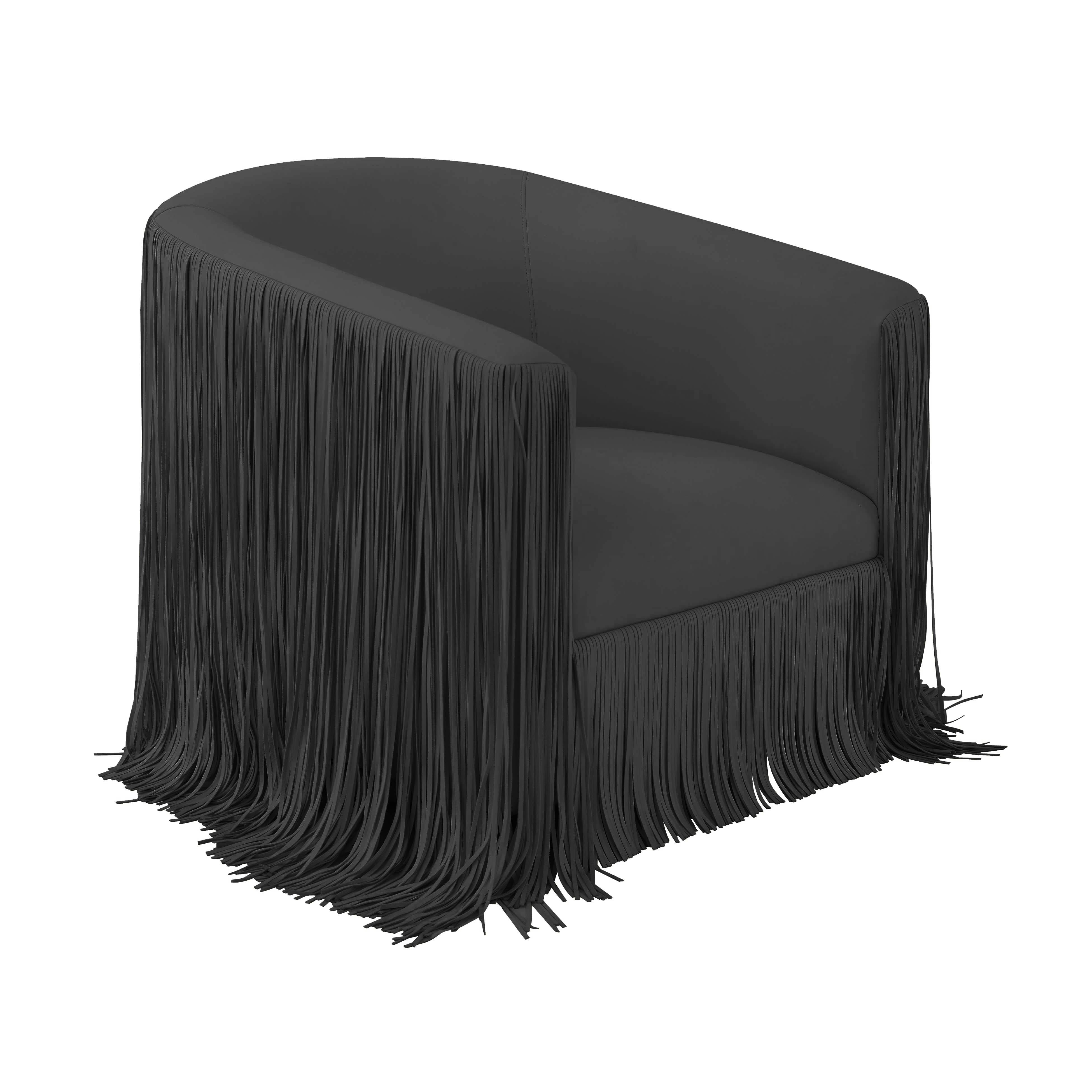 Shag Me Black Vegan Leather Swivel Chair - UK