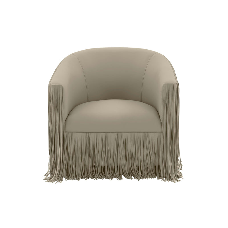 Shag Me Grey Performance Vegan Leather Swivel Chair