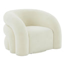 Slipper Cream Vegan Shearling Swivel Chair
