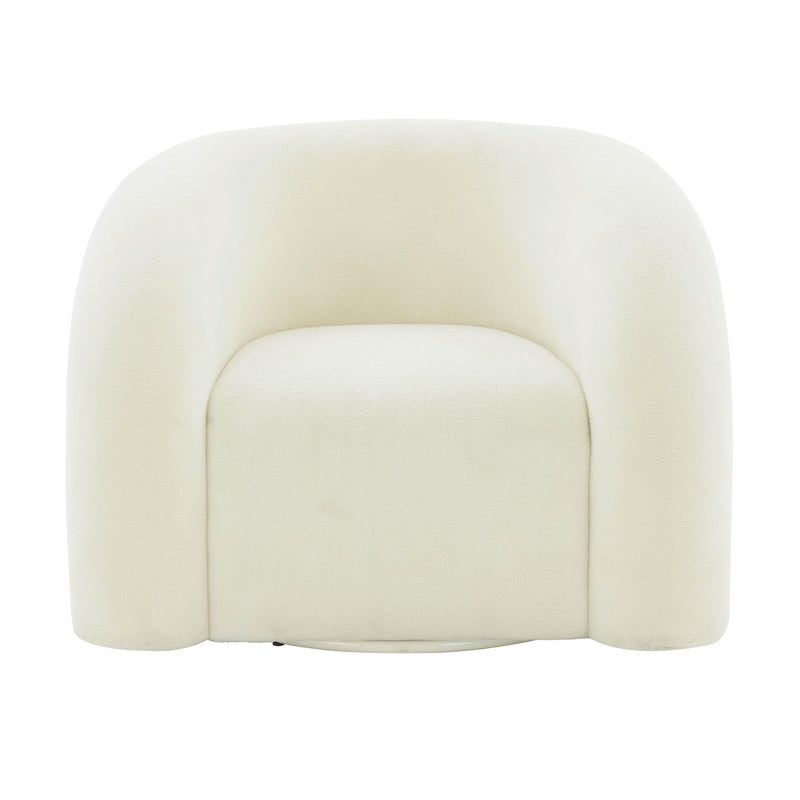 Slipper Cream Vegan Shearling Swivel Chair