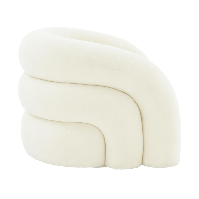 Slipper Cream Vegan Shearling Swivel Chair