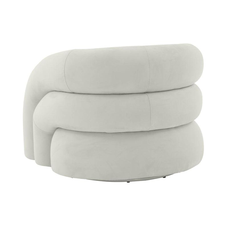 Slipper Light Grey Velvet Swivel Chair