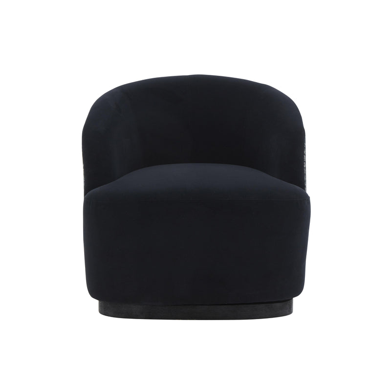 Reese Black Velvet Swivel Chair - UK
