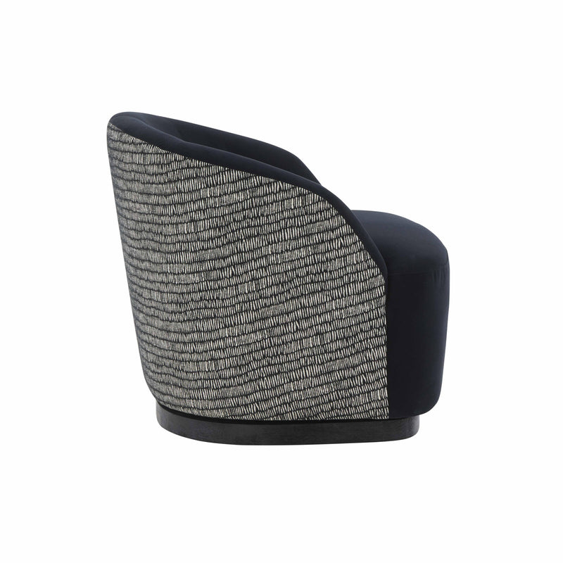 Reese Black Velvet Swivel Chair - UK