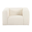 Tarra Fluffy Oversized Cream Corduroy Armchair - UK