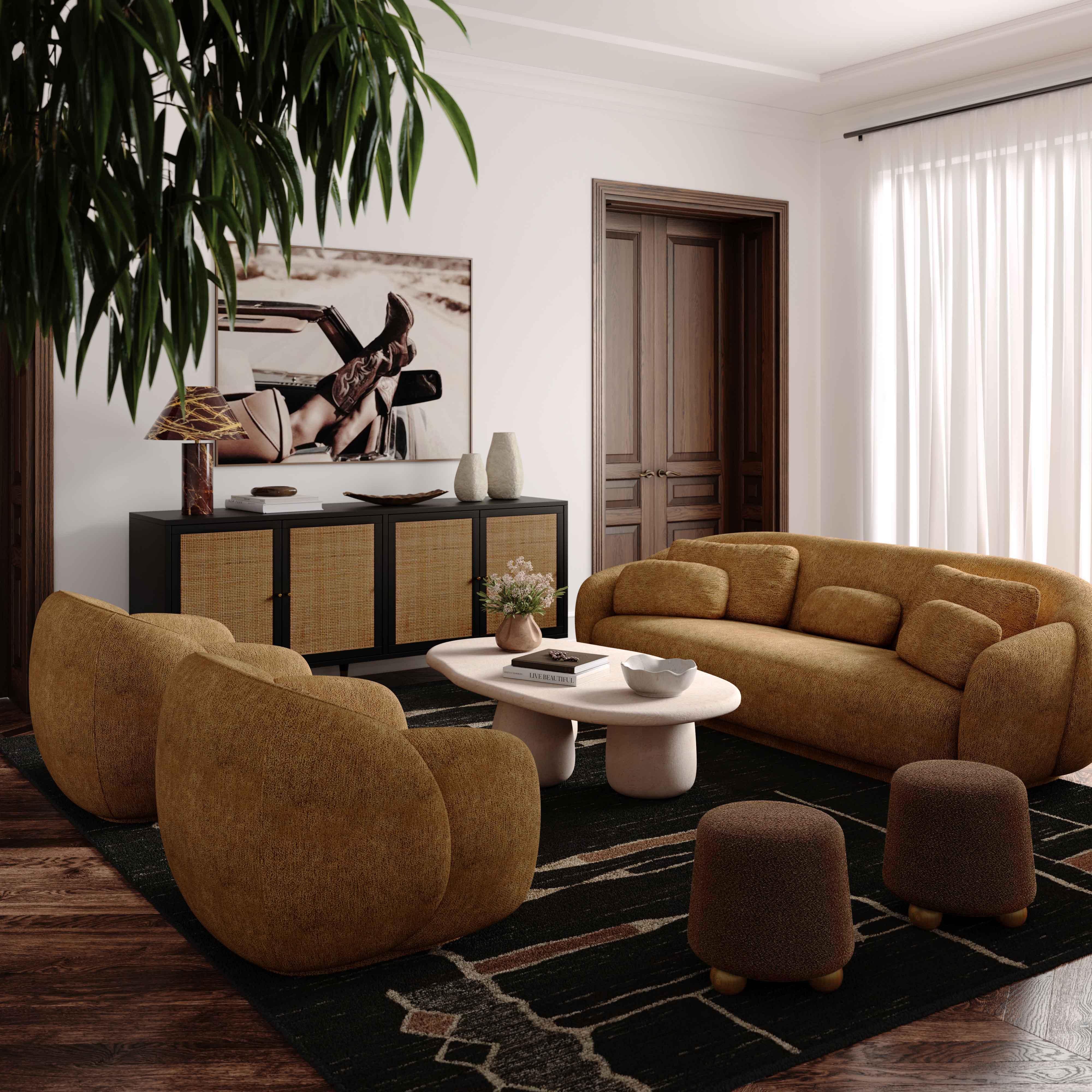 Misty Brown Boucle Accent Chair - UK