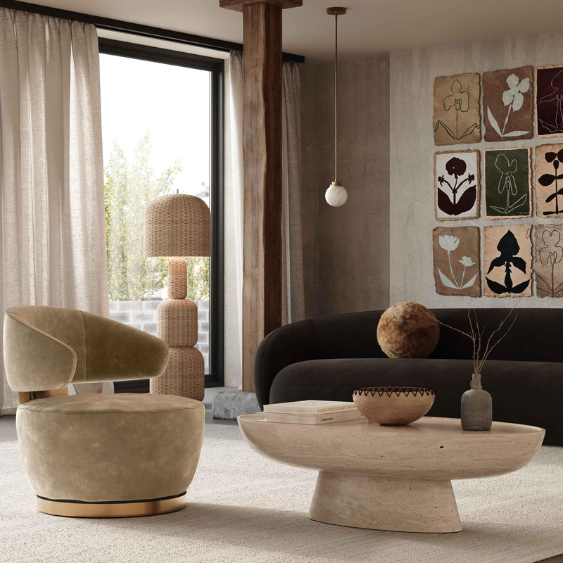 Austin Oat Recycled Fabric Swivel Chair - UK