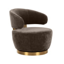 Austin Chocolate Brown Recycled Fabric Swivel Chair - UK