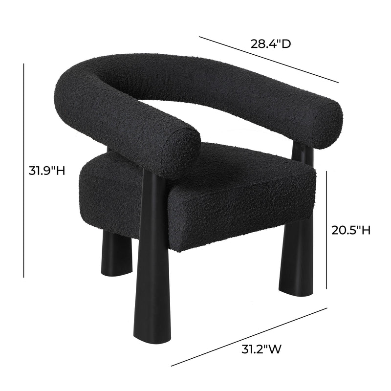 Spara Black Boucle Accent Chair - UK