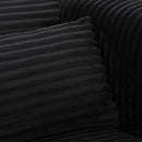 Tarra Fluffy Oversized Black Corduroy Armchair