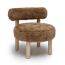Carmel Dark Taupe Vegan Shearling Accent Chair