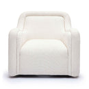 Charli Cream Basketweave Chenille Swivel Chair