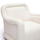 Charli Cream Basketweave Chenille Swivel Chair