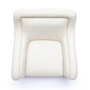 Charli Cream Basketweave Chenille Swivel Chair
