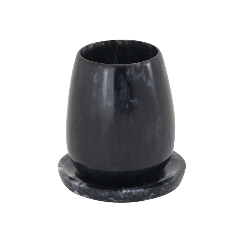 Rounded Black Swirl Resin Kiddush Cup