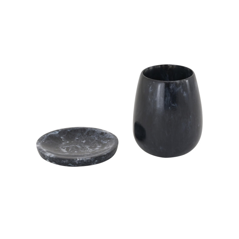 Rounded Black Swirl Resin Kiddush Cup