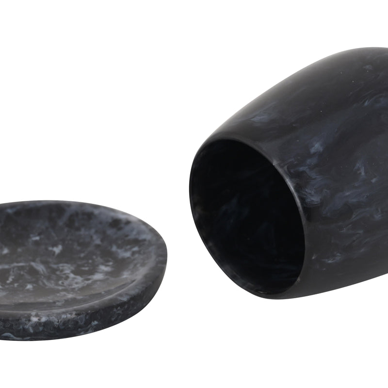 Rounded Black Swirl Resin Kiddush Cup