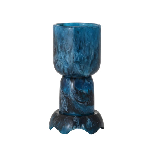 Platform Blue Swirl Resin Kiddush Cup