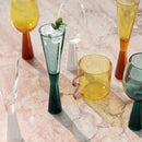 Flute Amber Champagne Glasses - Set of 4