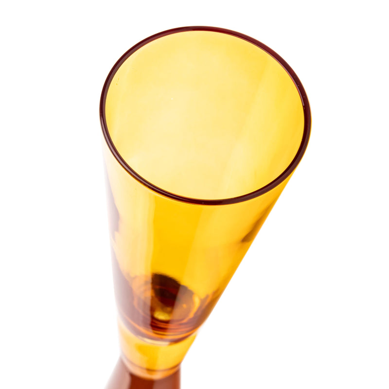 Flute Amber Champagne Glasses - Set of 4