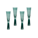 Flute Green Champagne Glasses - Set of 4