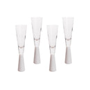 Flute White Champagne Glasses - Set of 4