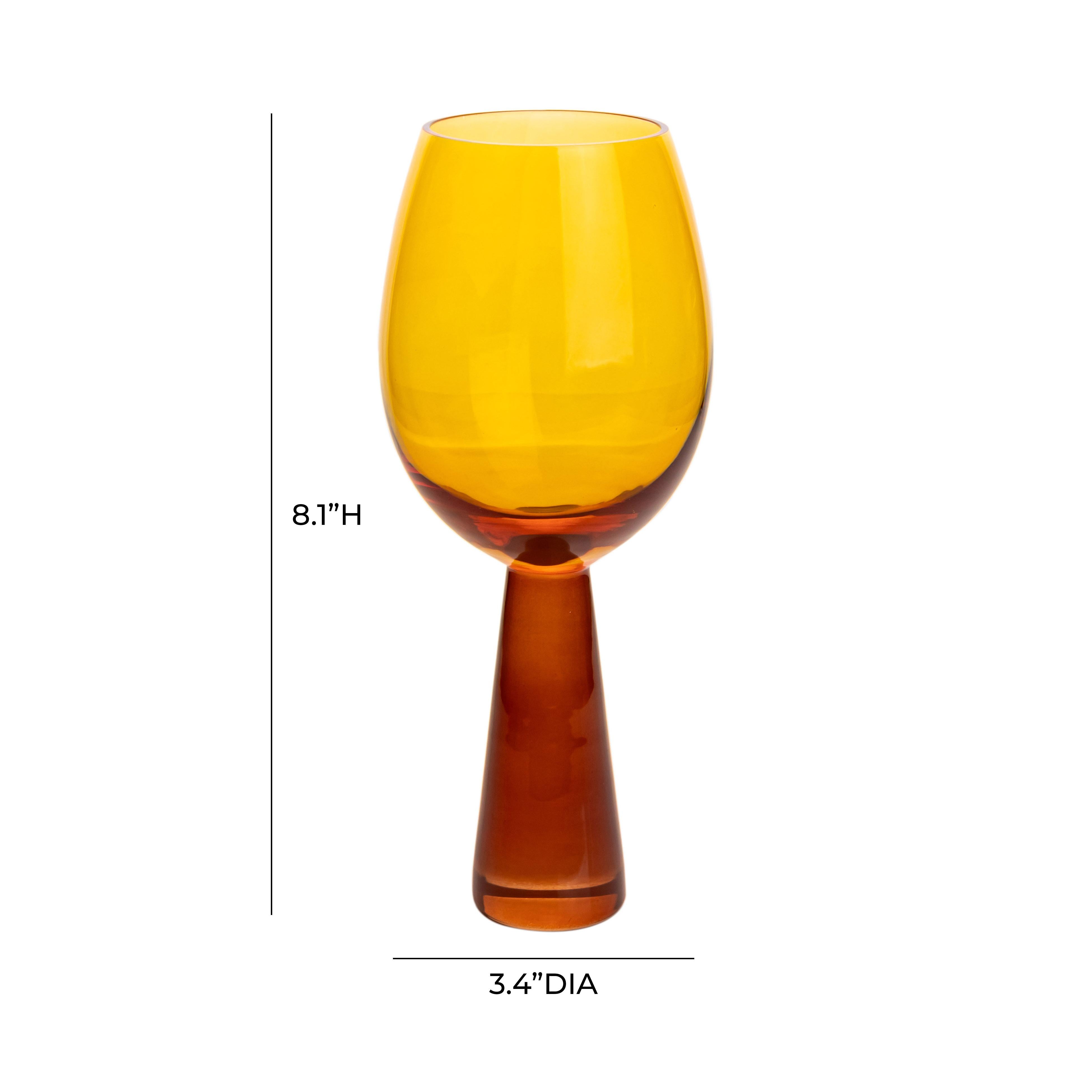 Rose Amber Wine Glasses - Set of 4