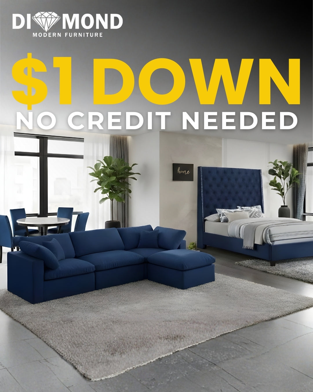 Sky  Navy 3 room package