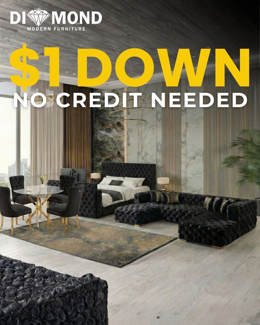 Opulent Gold 3-Room Package: Elevate Your Home with Elegance