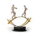 SZ0241 Modern Bronze Acrobats-Tightrope Sculpture