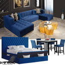 Elisha Navy Velvet Double Chaise Package