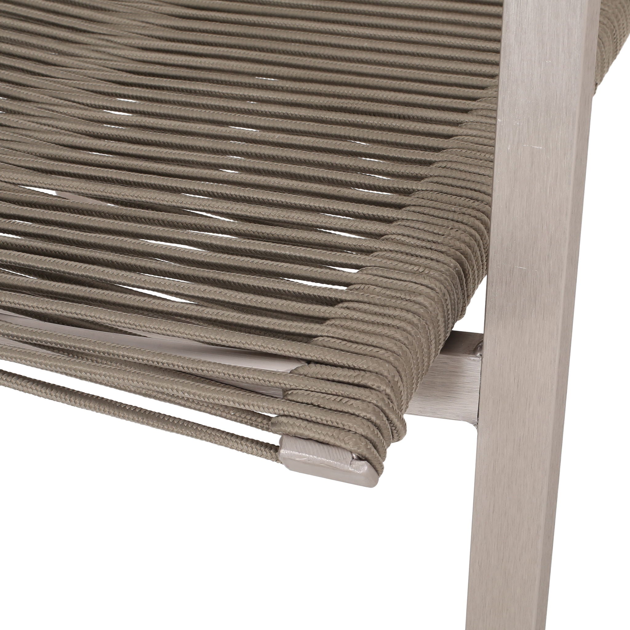 Outdoor Modern Aluminum Dining Chair Set With Rope Sea (Set of 2)