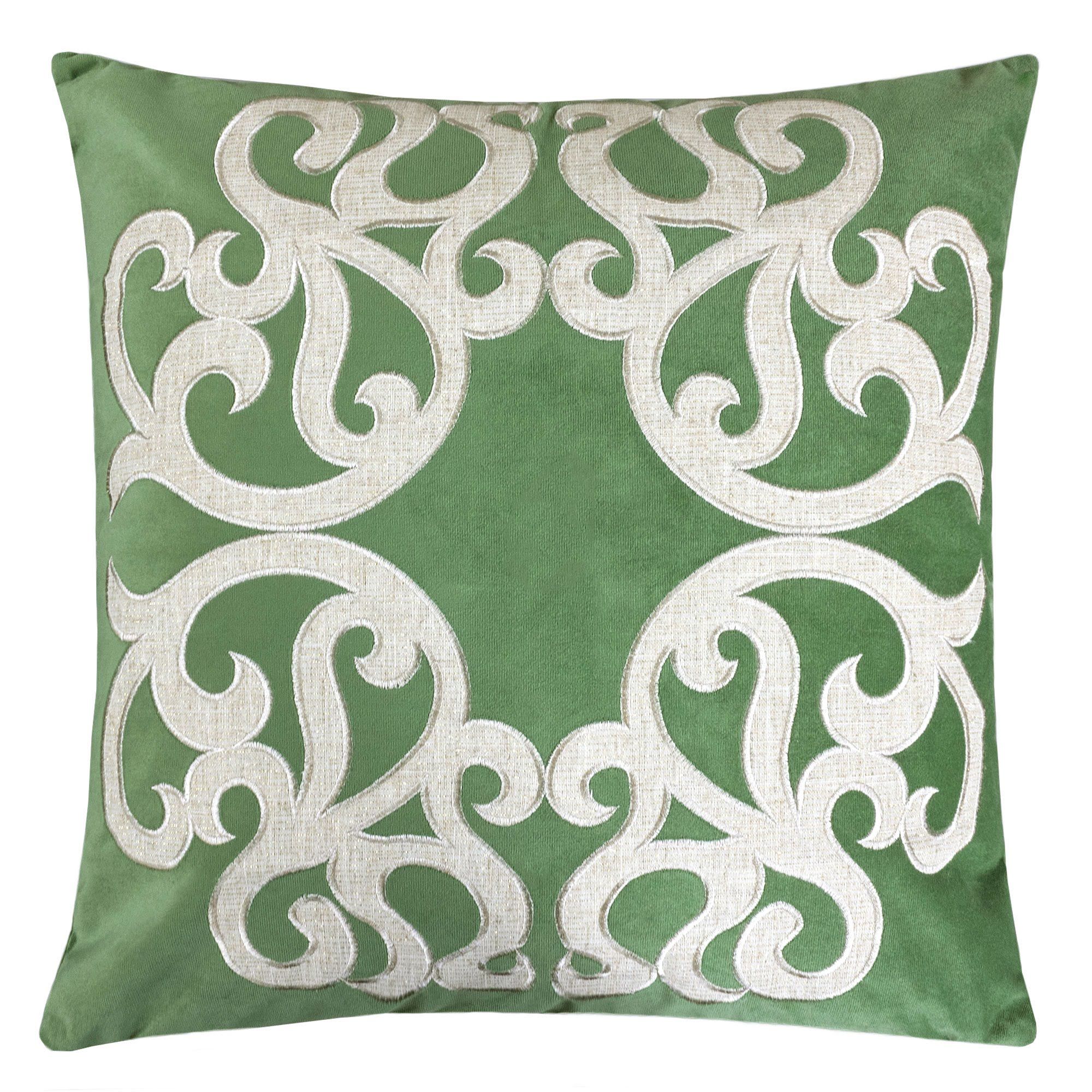 Dora - Vintage Vine Pillow Covers With Hidden Zipper (Set of 2) - Green