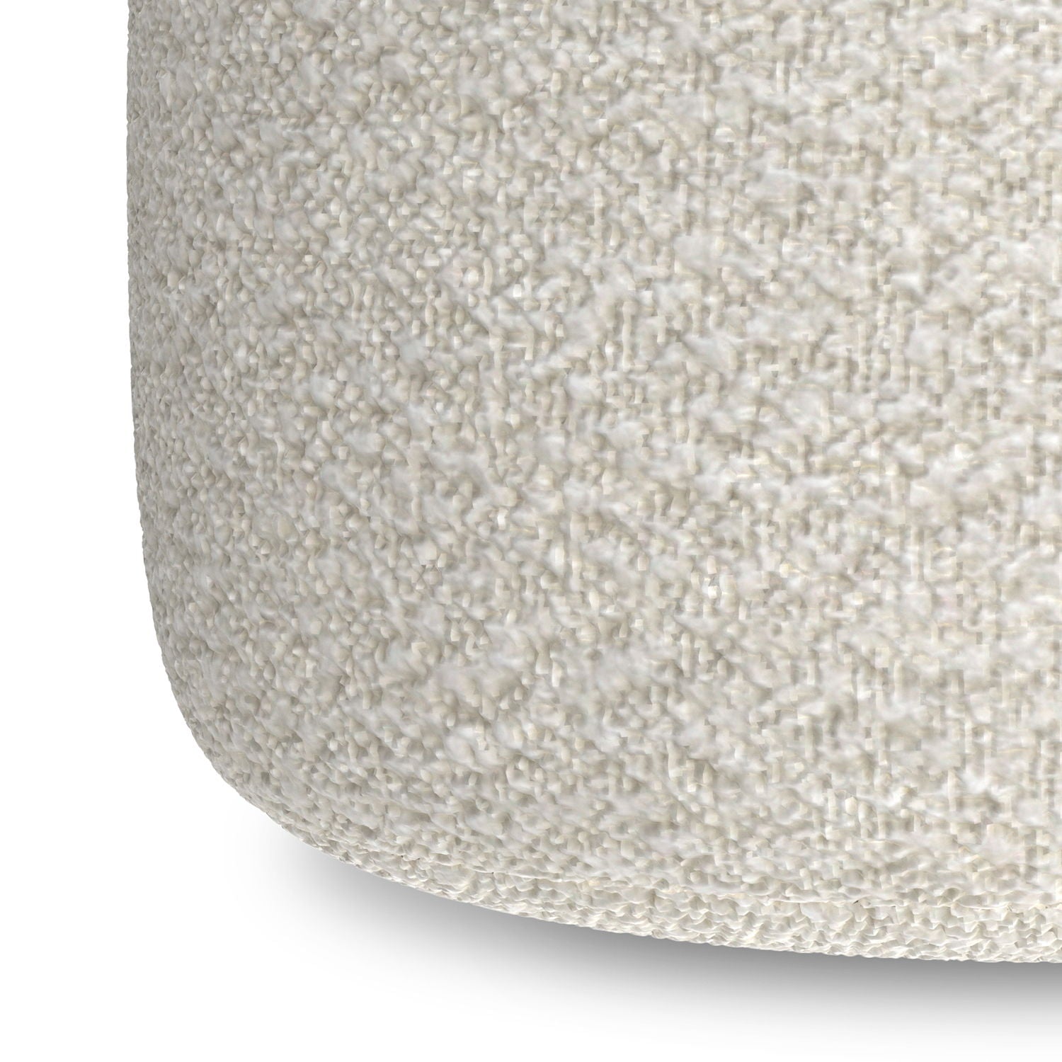 Chantal - Round Pouf - White