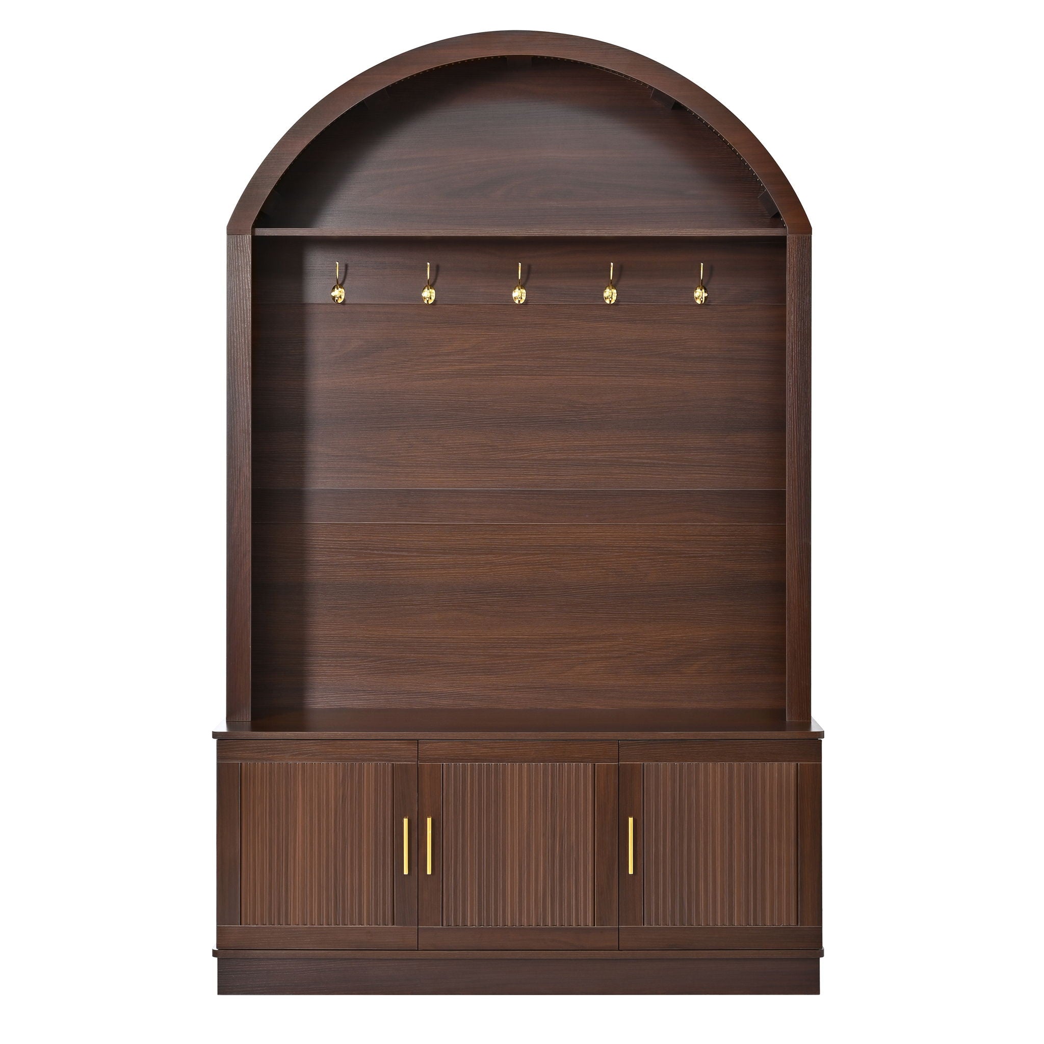 Arched Top Hall Tree With 5 Hooks