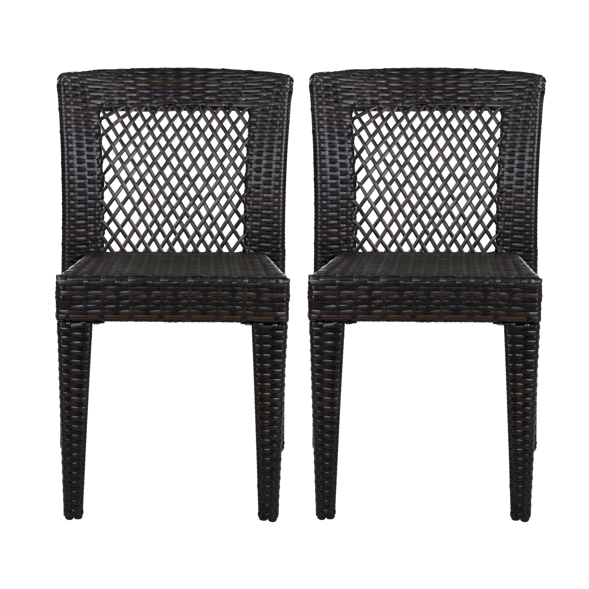 7 Piece Outdoor Dining Set With Table And 6 Chairs - Brown Multi