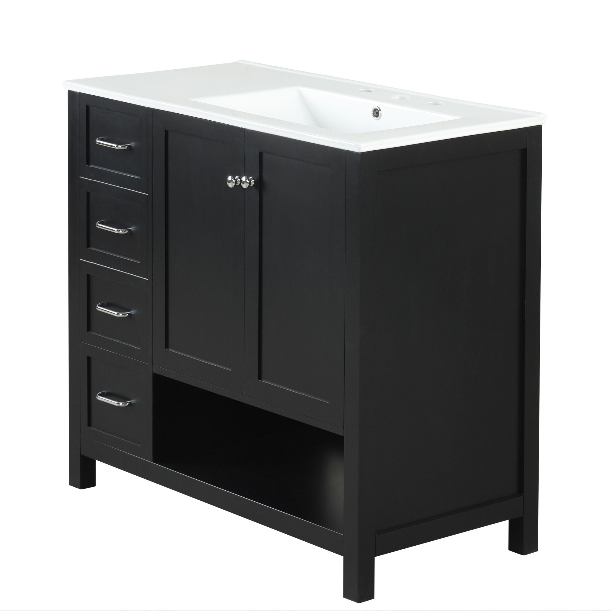 Modern Bathroom Vanity With Sink Top, 2 Doors And 2 Drawers