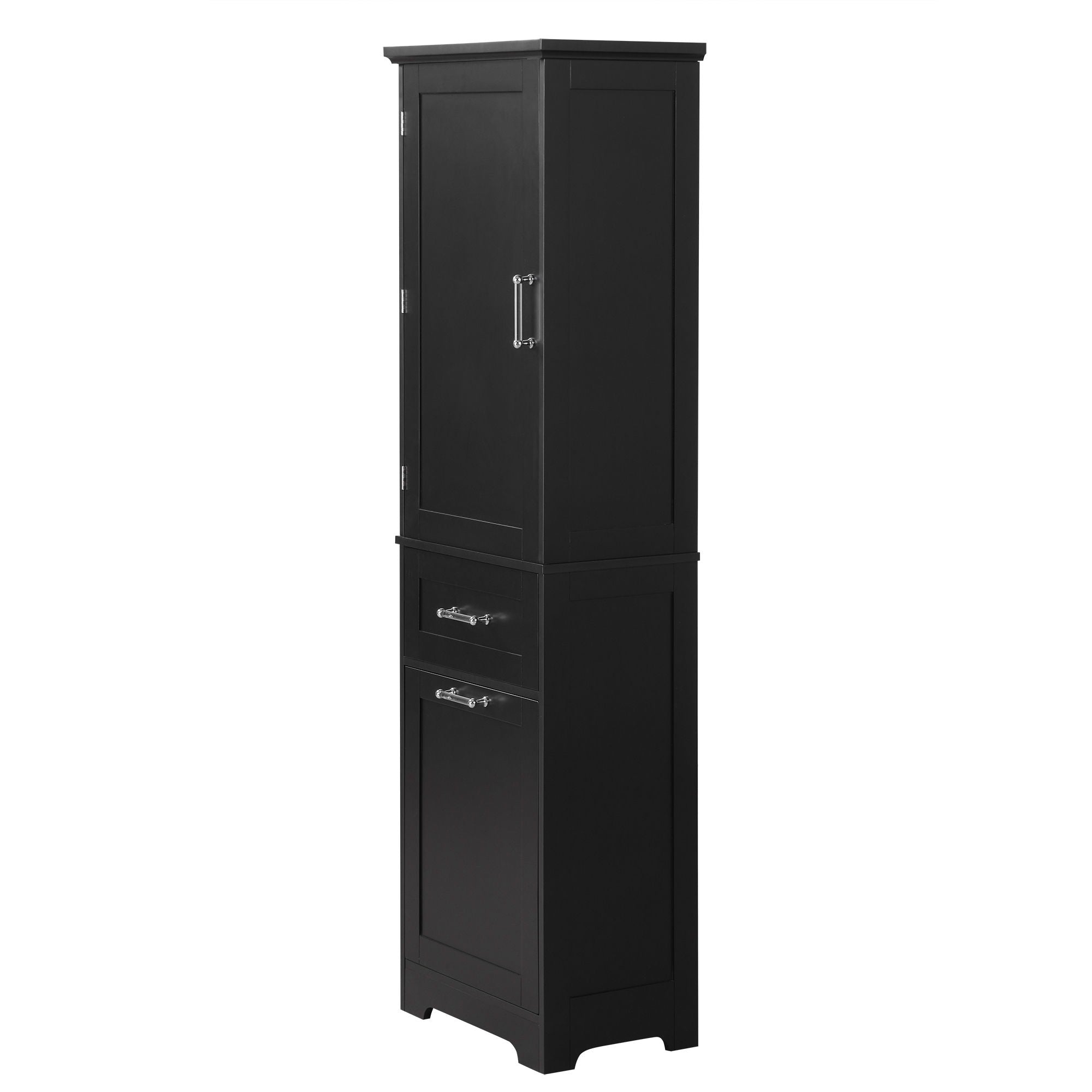Tall Freestanding Bathroom Storage Cabinet With Adjustable Shelf And 2 Drawers