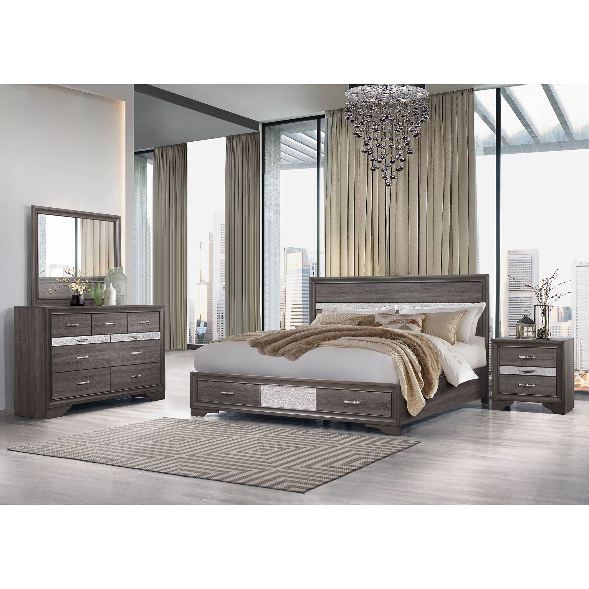 Ryder - Sparkle Nightstand - Gray