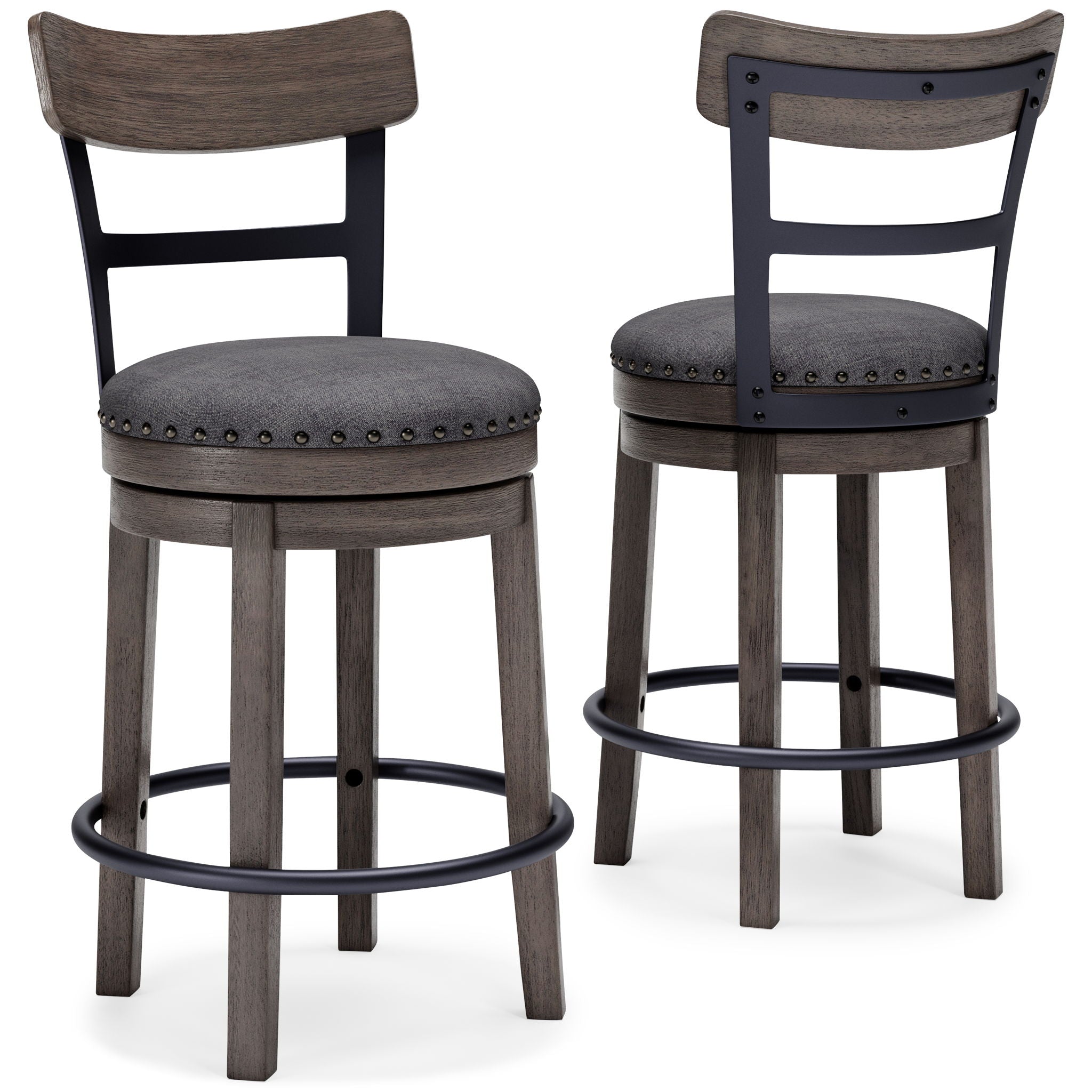 Caitbrook - UPH Swivel Barstool  - Gray