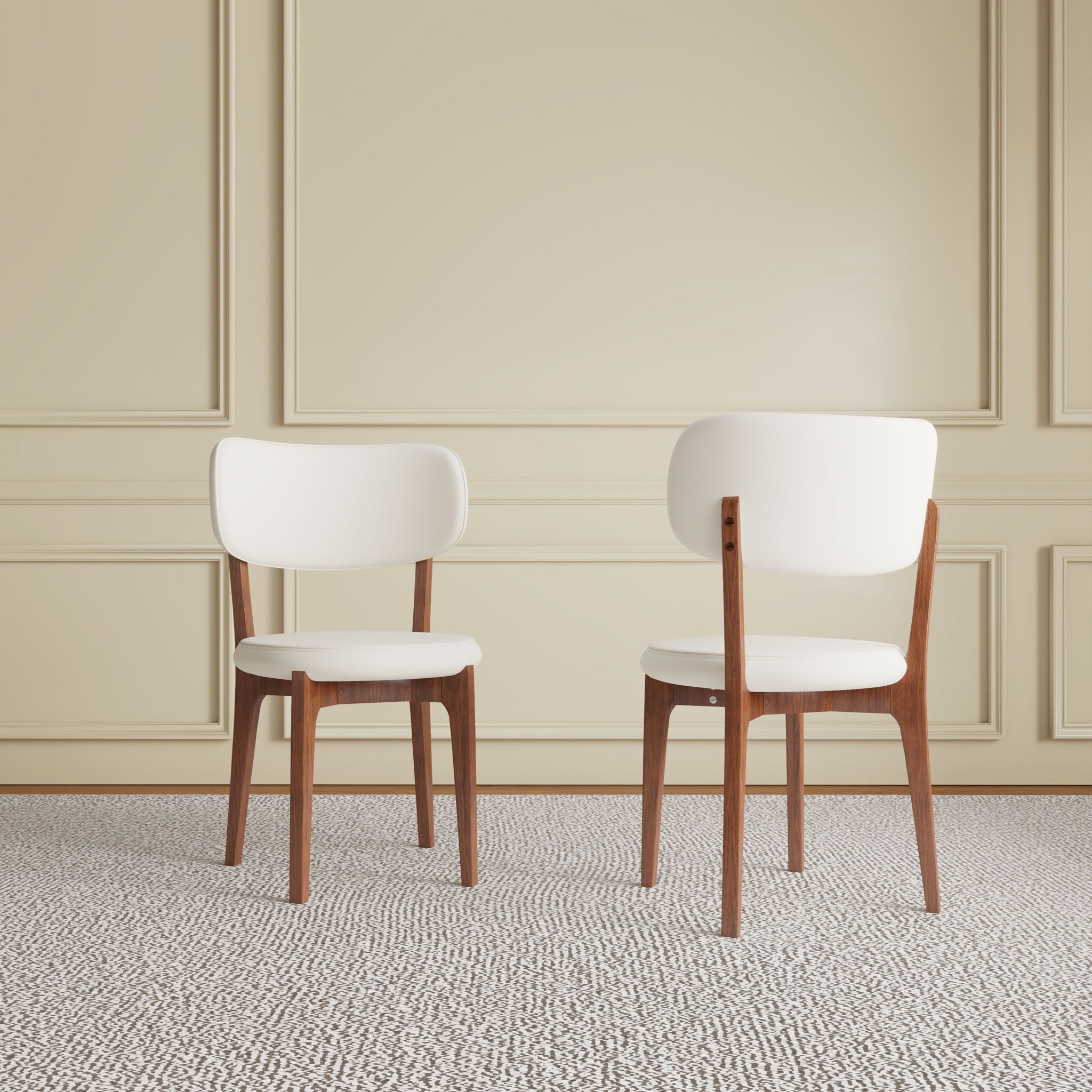 Modern Dining Chairs, Comfortable For Dining Room (Set of 2) - Orange