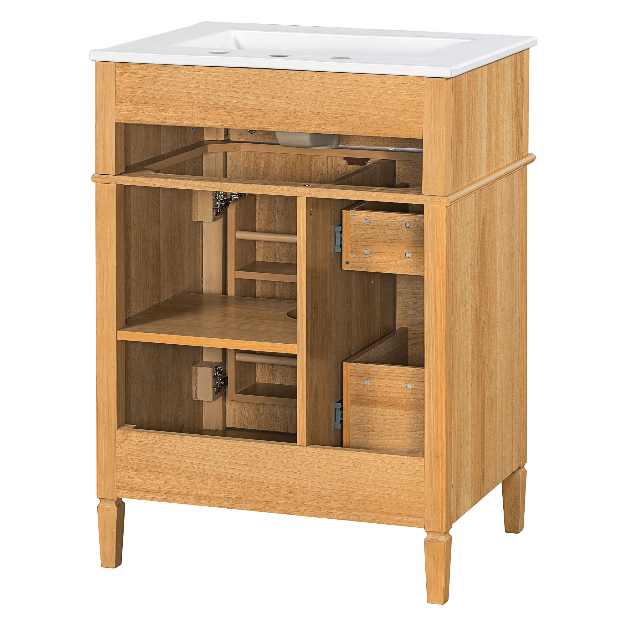 Bathroom Vanity With Sink, Cabinet With Flip Out Drawer, 2 Soft Close Drawers, 1 Soft Close Door - Wood