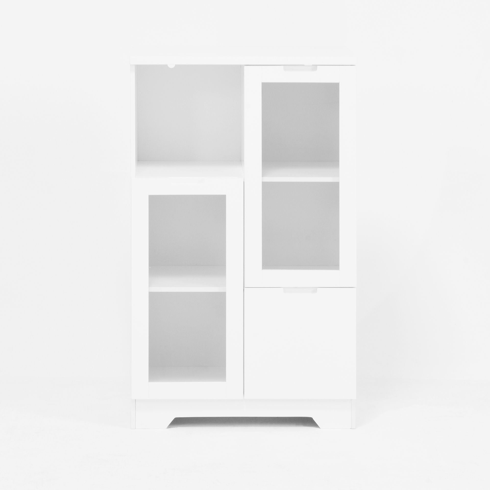 Modern Cabinet With Glass Doors And Drawer