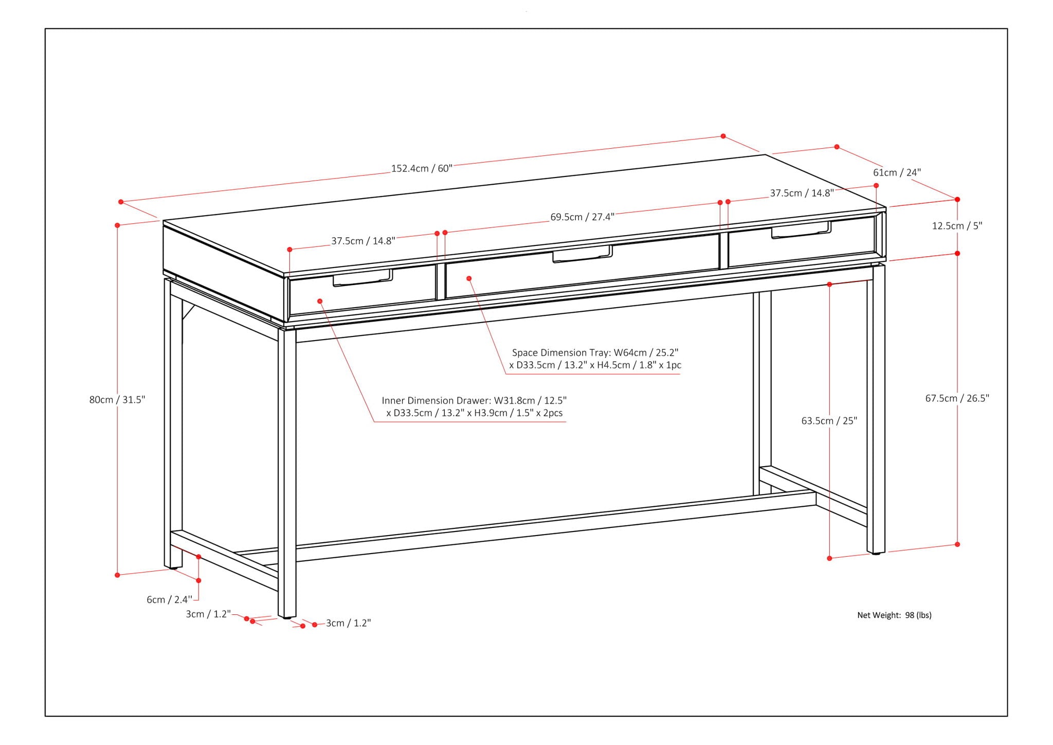 Banting - Desk - Walnut Brown