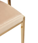 Modrest - Munith Modern Beige Velvet & Gold Counter Stool