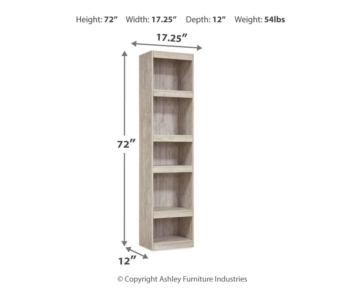 Willowton - Pier - 4 Shelves - Whitewash