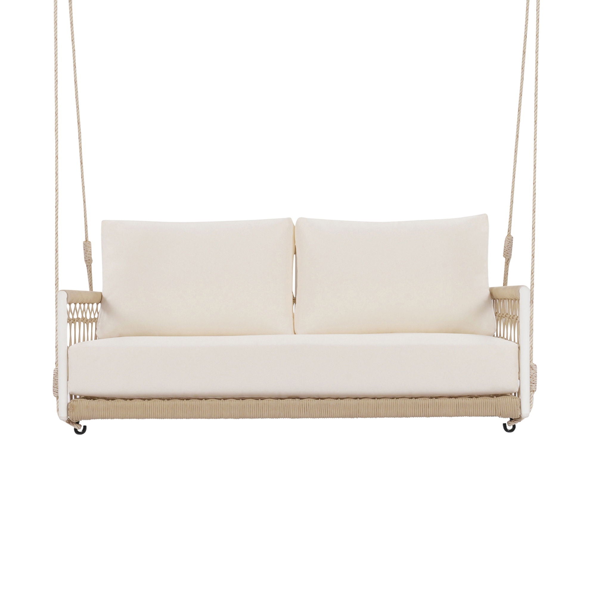 Outdoor Swing Sofa With Soft Cushions For Patio - Beige