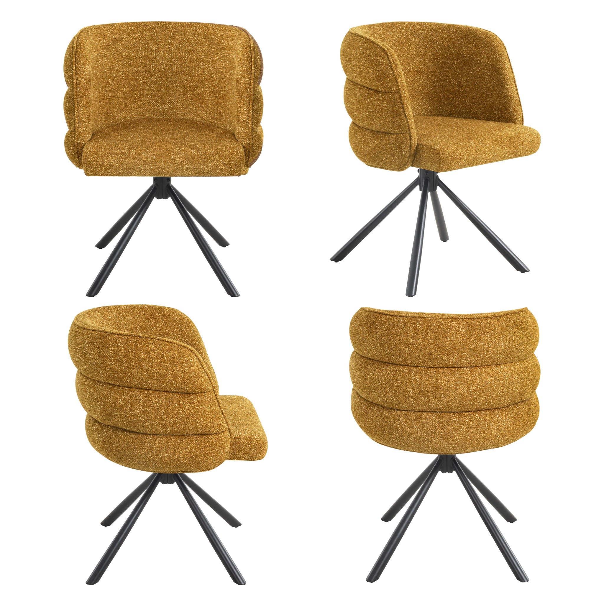 270 Degree Swivel Upholstered Desk Chairs (Set of 2)